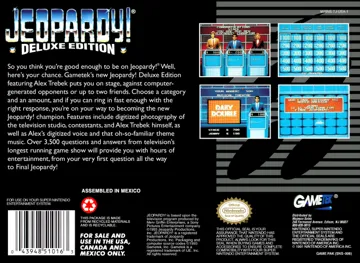 Jeopardy! - Deluxe Edition (USA) box cover back